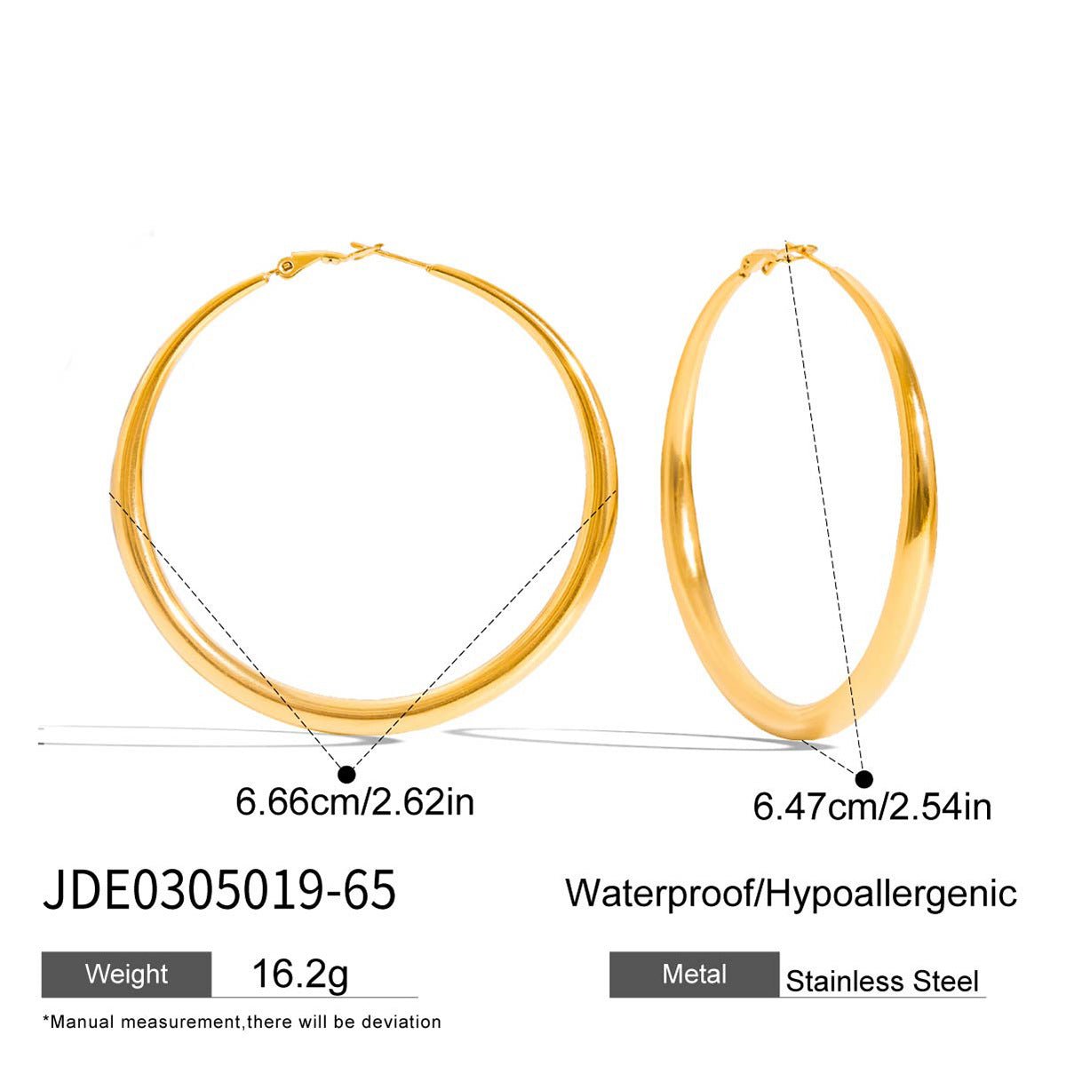 High - end large hoop earrings, titanium steel earrings - Figgostyle