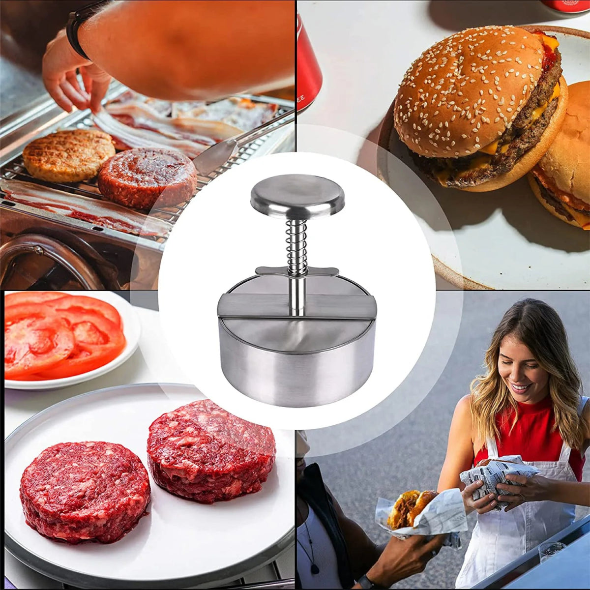 Household 304 stainless steel meat patty press - Figgostyle