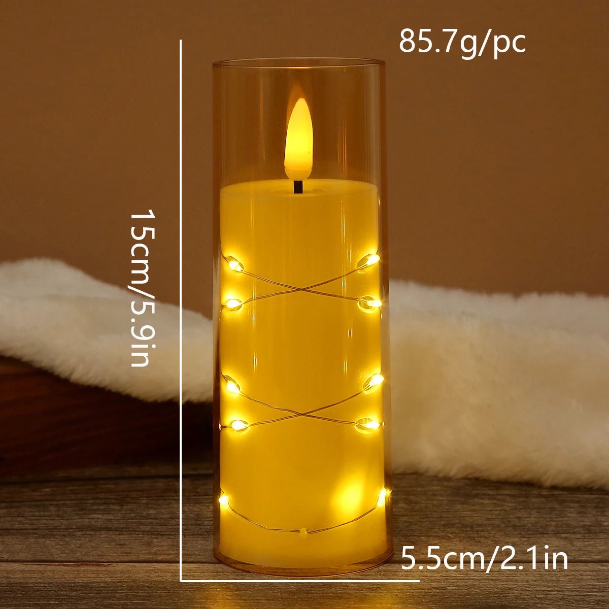 LED Flameless Candle with String Lights 🕯️✨ - Figgostyle