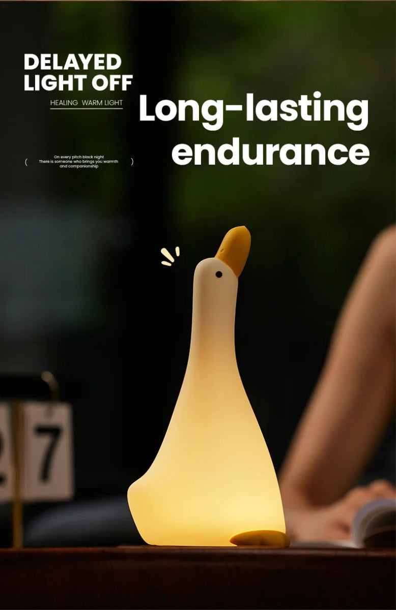 LED Night Light Cute Duck Silicone Patting Lamp - Figgostyle