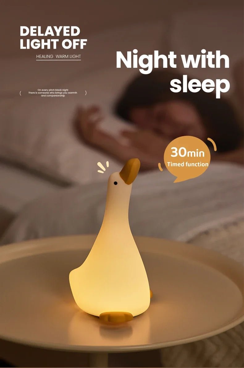 LED Night Light Cute Duck Silicone Patting Lamp - Figgostyle