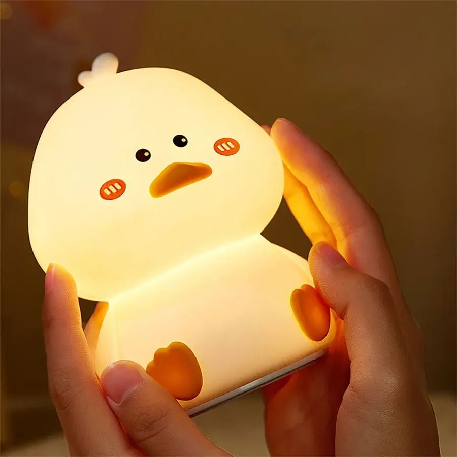 LED Night Light Cute Duck Silicone Patting Lamp - Figgostyle