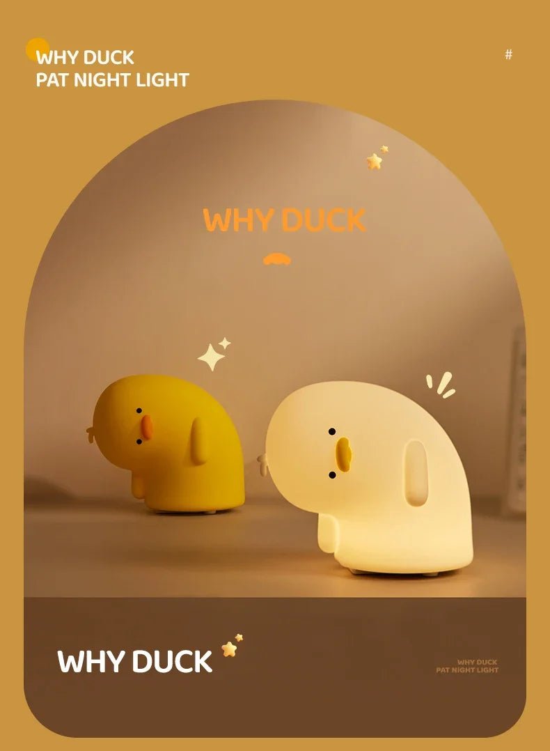 LED Night Light Cute Duck Silicone Patting Lamp - Figgostyle