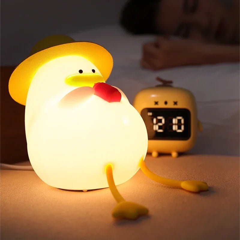 LED Night Light Cute Duck Silicone Patting Lamp - Figgostyle