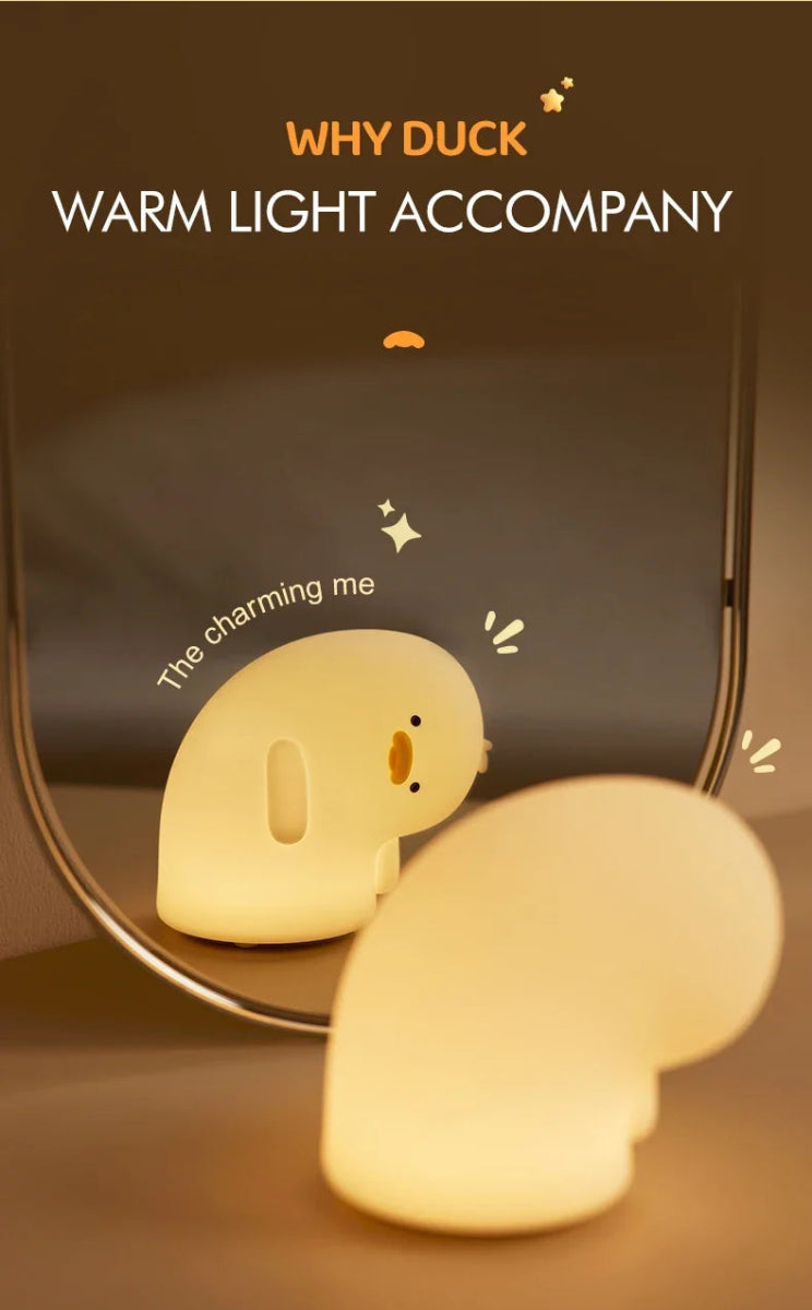 LED Night Light Cute Duck Silicone Patting Lamp - Figgostyle