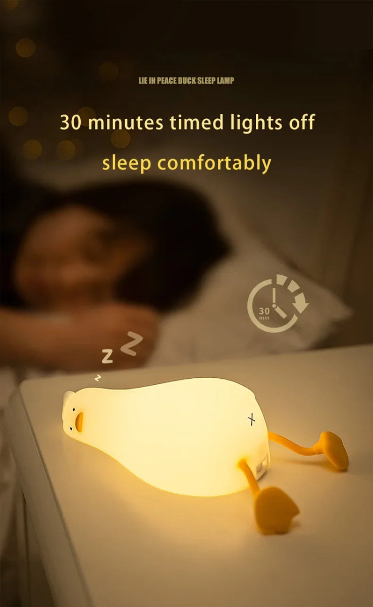 LED Night Light Cute Duck Silicone Patting Lamp - Figgostyle