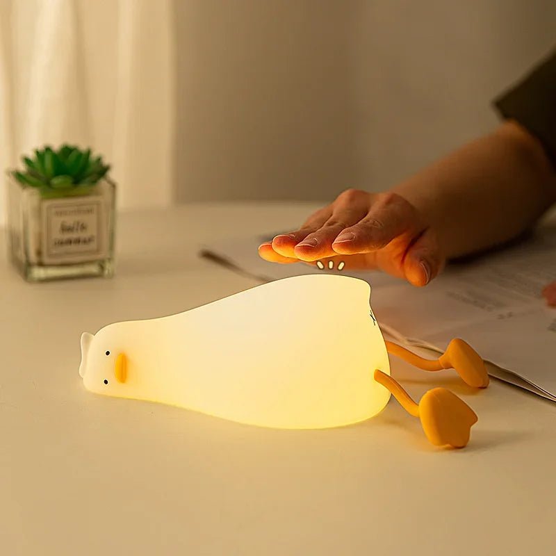 LED Night Light Cute Duck Silicone Patting Lamp - Figgostyle