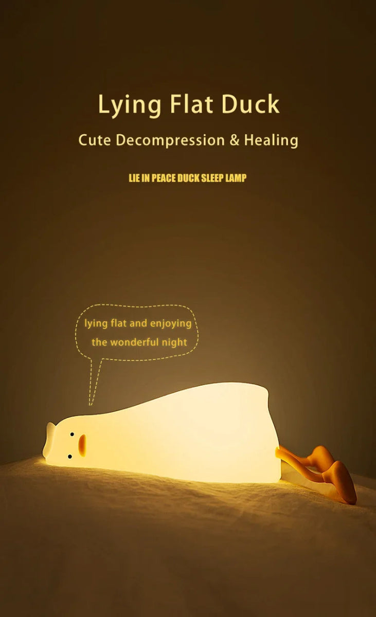 LED Night Light Cute Duck Silicone Patting Lamp - Figgostyle