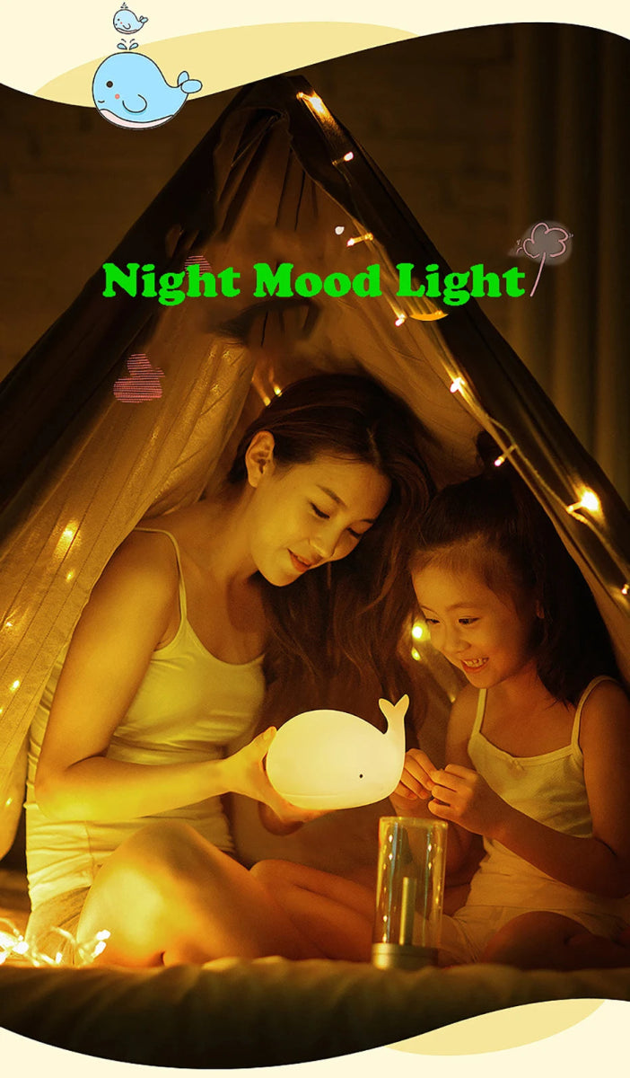 LED Night Light Cute Whale Cartoon animals - Figgostyle
