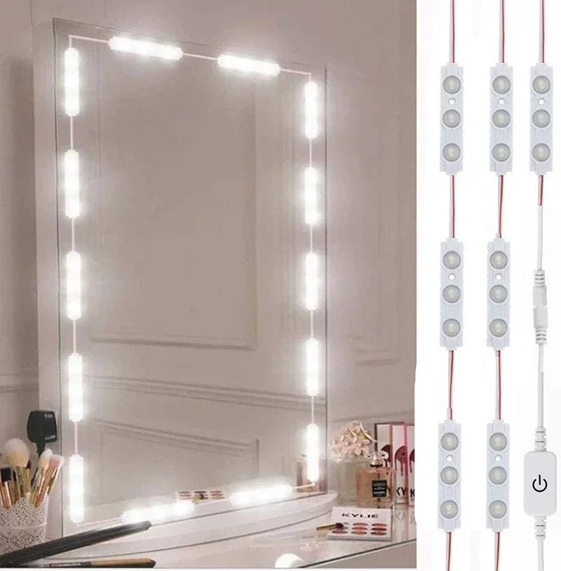 Led Vanity Mirror Lights Kit Vanity Make Up Light Dressing Table Strip Light Touch Control Dimmable Waterproof Mirror Front Lamp - Figgostyle