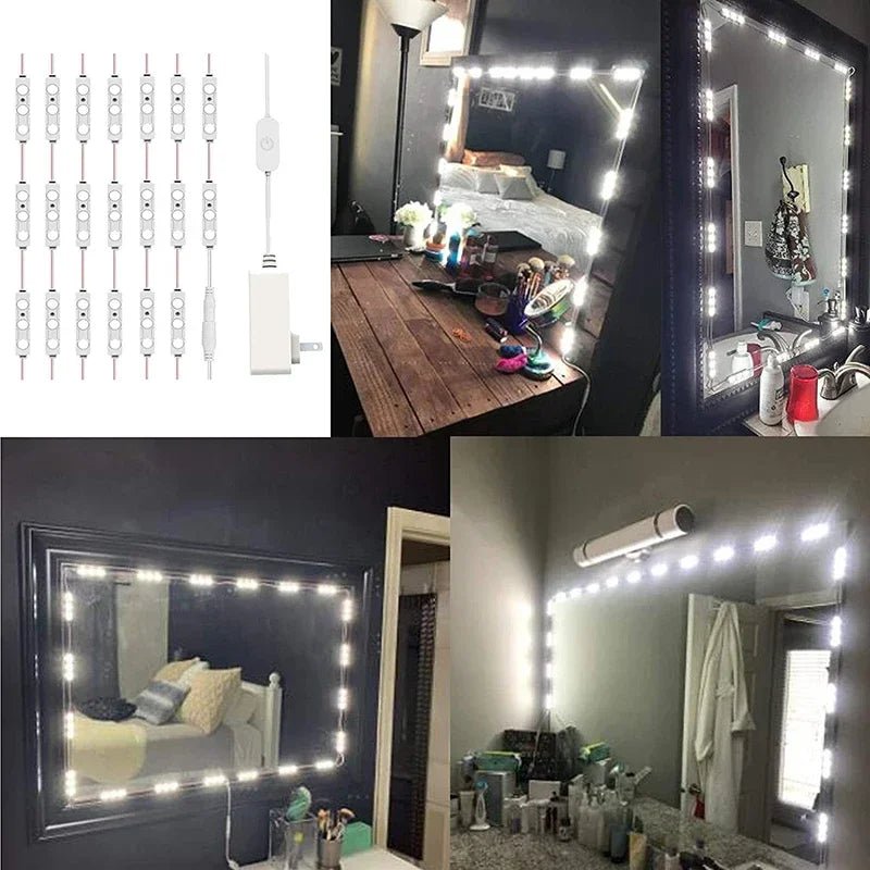Led Vanity Mirror Lights Kit Vanity Make Up Light Dressing Table Strip Light Touch Control Dimmable Waterproof Mirror Front Lamp - Figgostyle