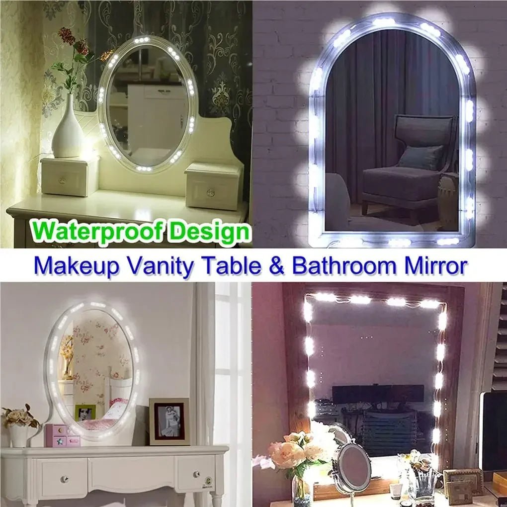 Led Vanity Mirror Lights Kit Vanity Make Up Light Dressing Table Strip Light Touch Control Dimmable Waterproof Mirror Front Lamp - Figgostyle