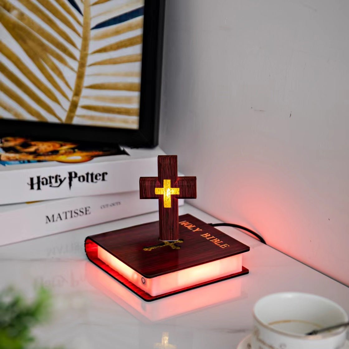 Levitating Cross Lamp Floating Bible Night Light - Figgostyle