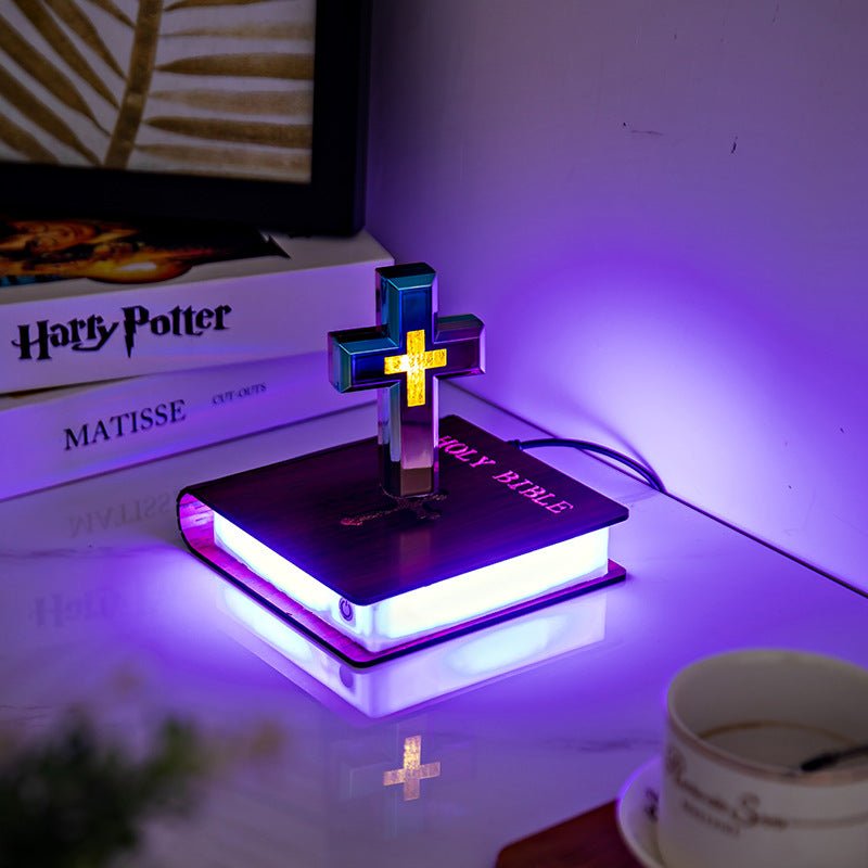 Levitating Cross Lamp Floating Bible Night Light - Figgostyle