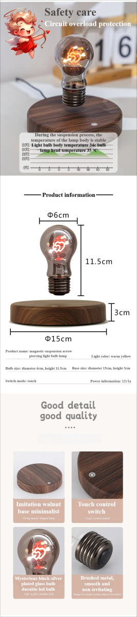 Magnetic Levitation Lamp 360° Rotation Creativity Floating Glass LED Bulb - Figgostyle