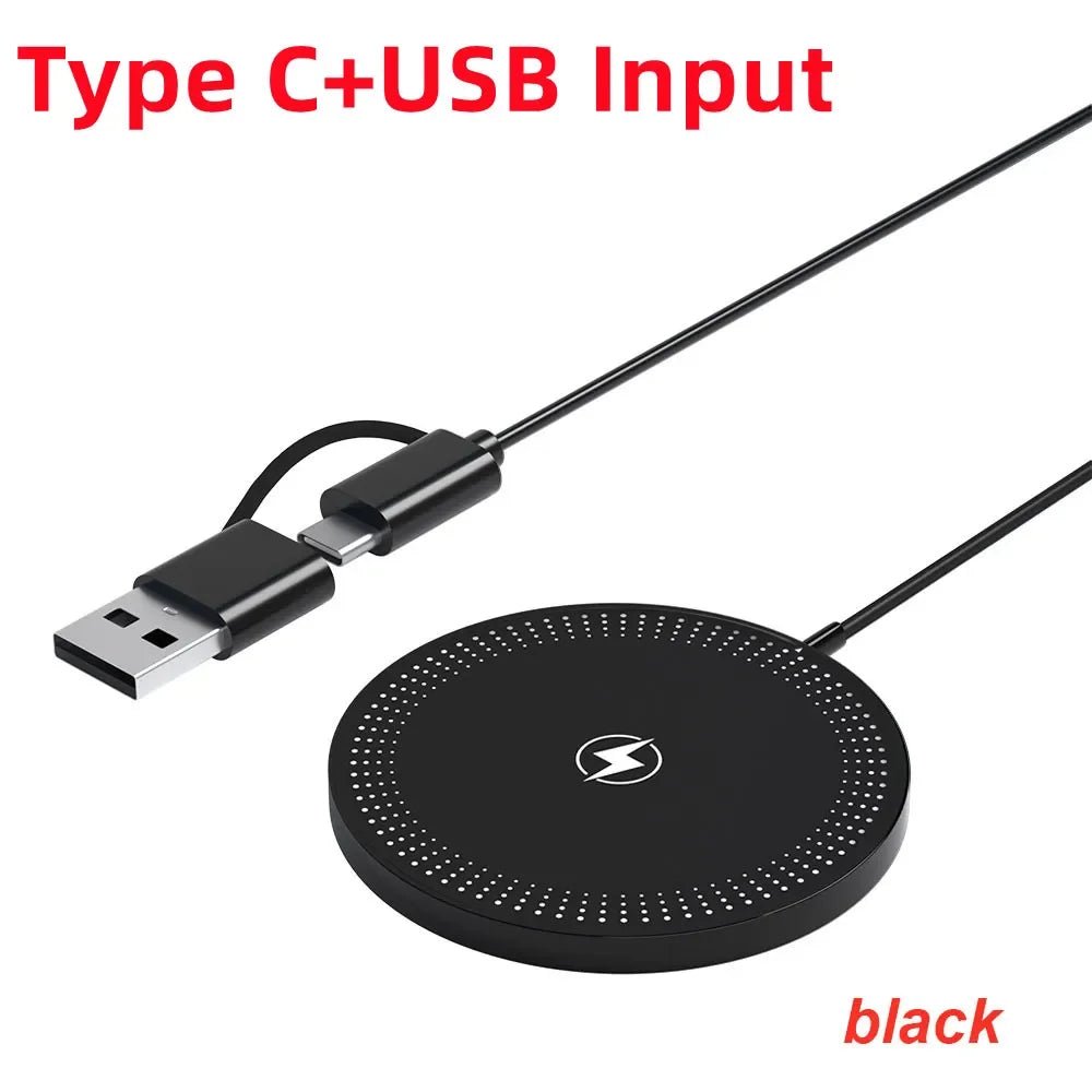 Magnetic Wireless Charger Pad Stand For iPhone 16 15 14 13 12 Pro Max AirPods Phone Chargers Type C Fast Charging Dock Station - Figgostyle