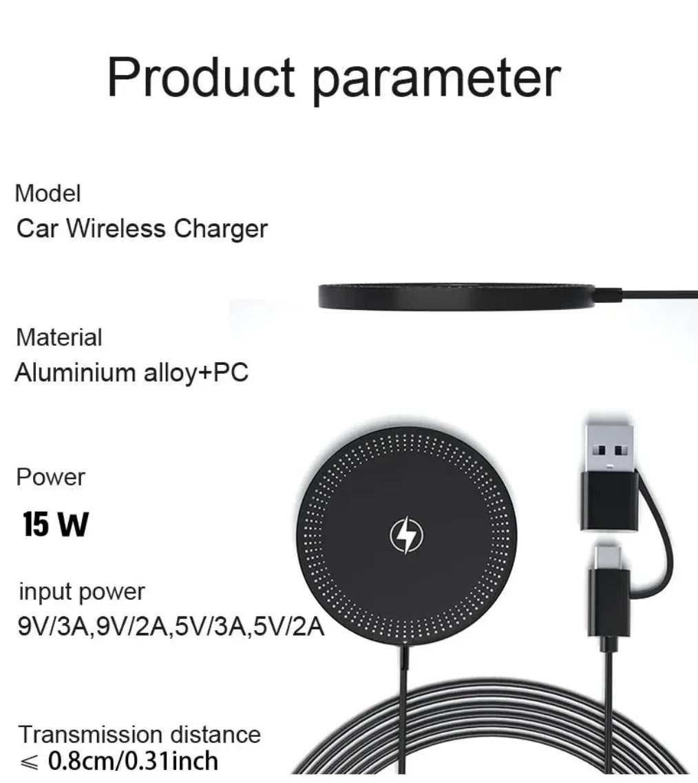 Magnetic Wireless Charger Pad Stand For iPhone 16 15 14 13 12 Pro Max AirPods Phone Chargers Type C Fast Charging Dock Station - Figgostyle