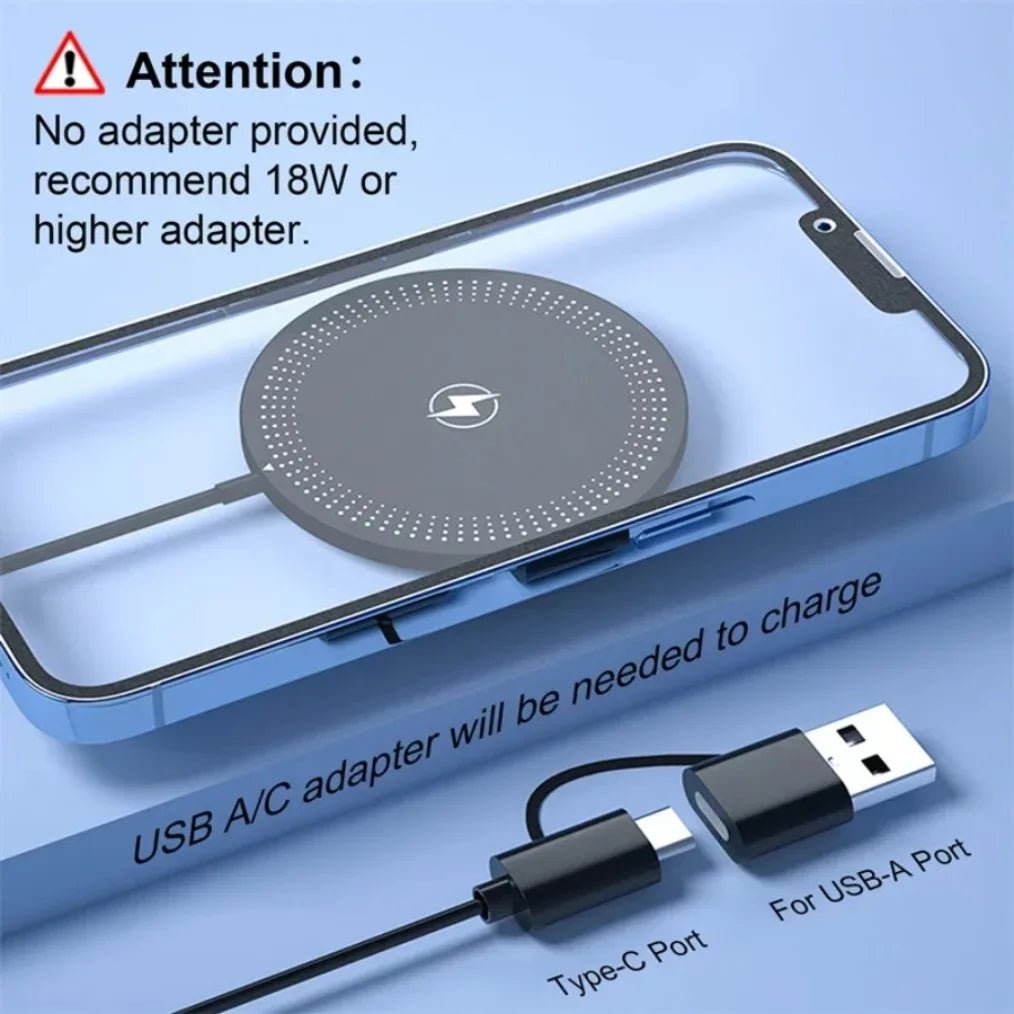 Magnetic Wireless Charger Pad Stand For iPhone 16 15 14 13 12 Pro Max AirPods Phone Chargers Type C Fast Charging Dock Station - Figgostyle