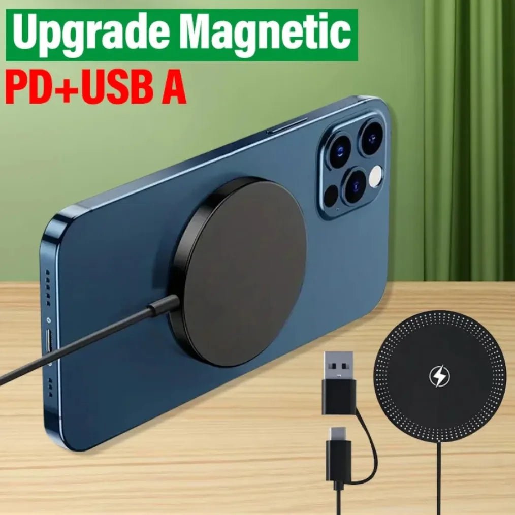 Magnetic Wireless Charger Pad Stand For iPhone 16 15 14 13 12 Pro Max AirPods Phone Chargers Type C Fast Charging Dock Station - Figgostyle