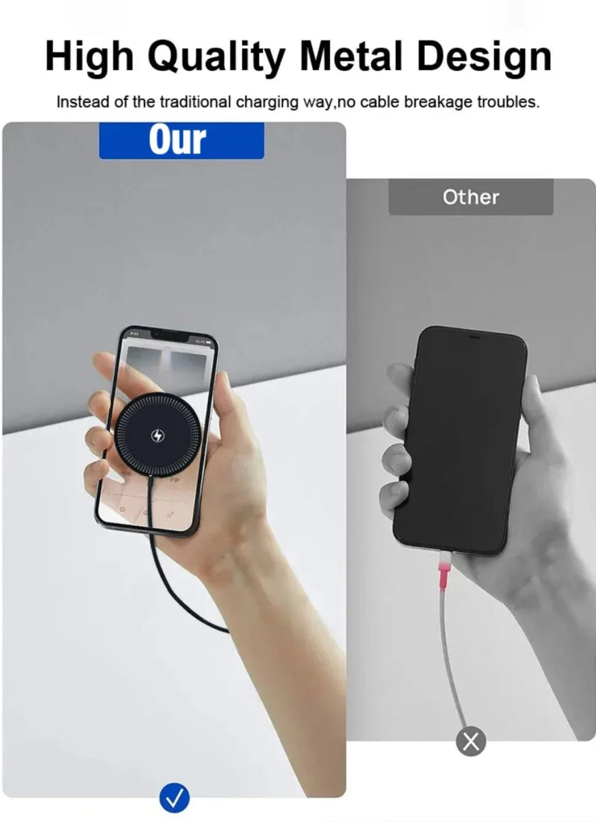 Magnetic Wireless Charger Pad Stand For iPhone 16 15 14 13 12 Pro Max AirPods Phone Chargers Type C Fast Charging Dock Station - Figgostyle