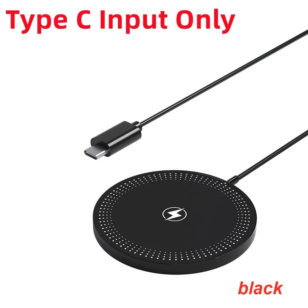 Magnetic Wireless Charger Pad Stand For iPhone 16 15 14 13 12 Pro Max AirPods Phone Chargers Type C Fast Charging Dock Station - Figgostyle