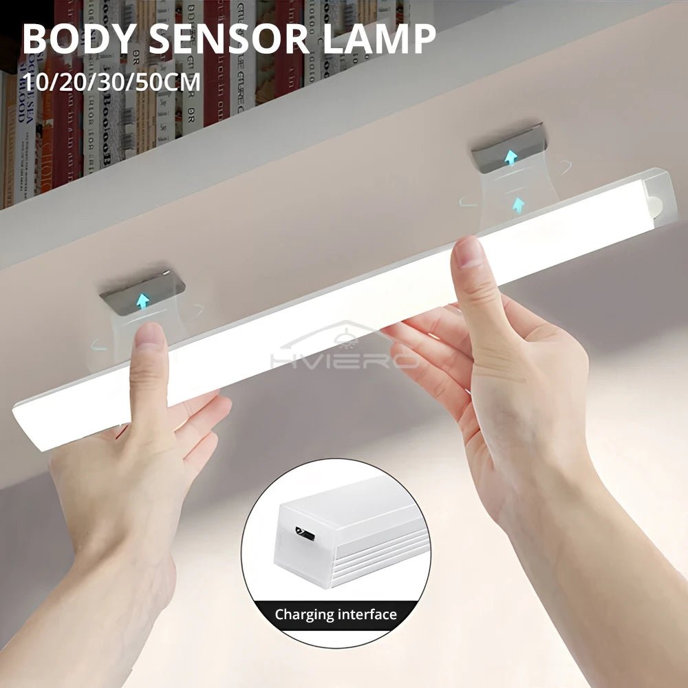 Motion Sensor Night Lights Wireless LED Lamp USB Rechargeable Magnetic For Wardrobe Room Closet Kitchen Aisle Tube Detector Bulb - Figgostyle