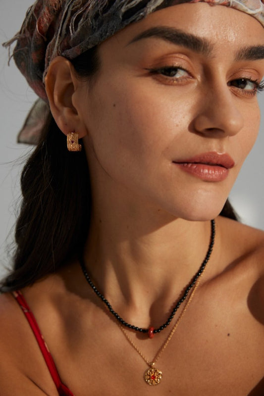 Natural Black Agate Necklace - Figgostyle