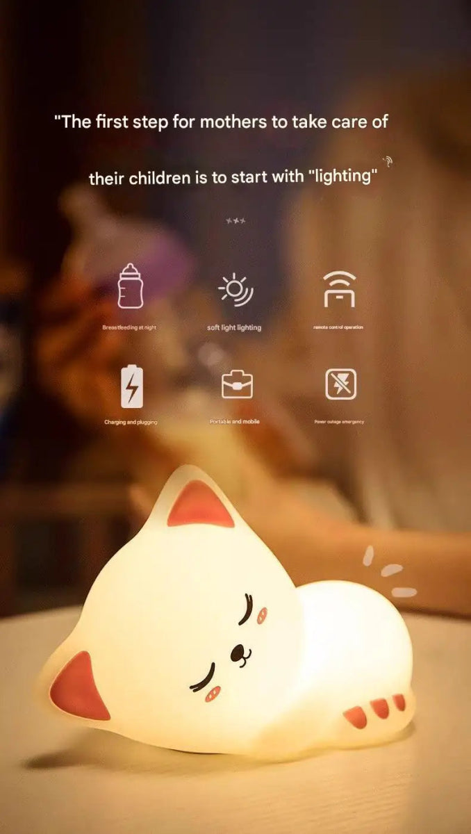 Night Light Cute Cat Lamp For Birthday Gift Kawaii Kitten Decor - Figgostyle