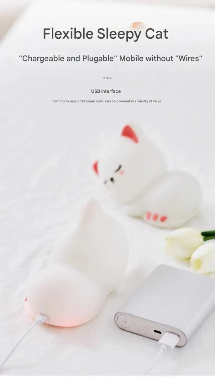 Night Light Cute Cat Lamp For Birthday Gift Kawaii Kitten Decor - Figgostyle