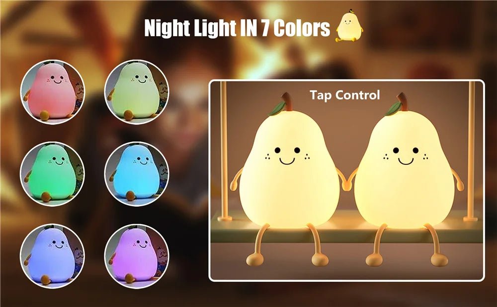 Pear Shaped Cute Silicone Nightlight - Figgostyle