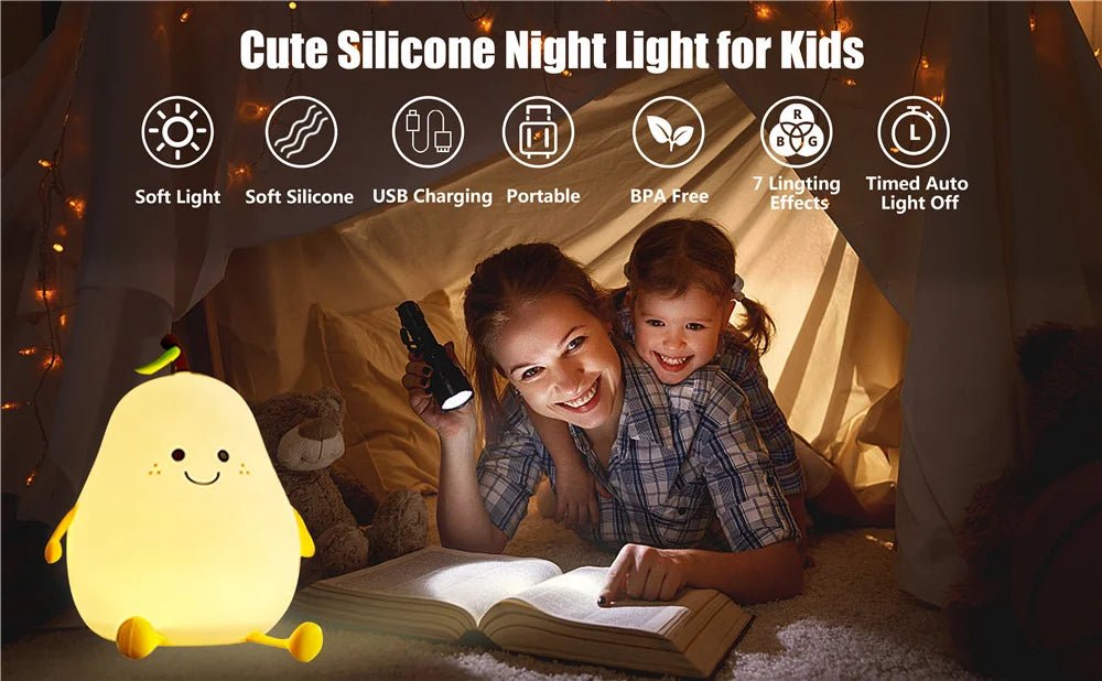 Pear Shaped Cute Silicone Nightlight - Figgostyle