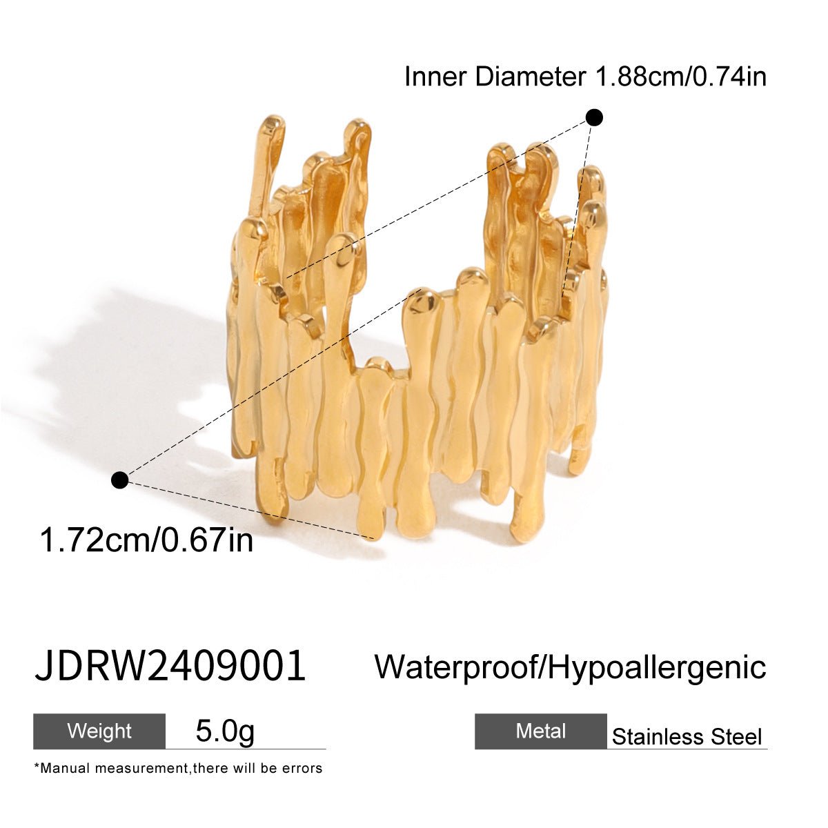 Pearl Titanium Steel Ring - Figgostyle