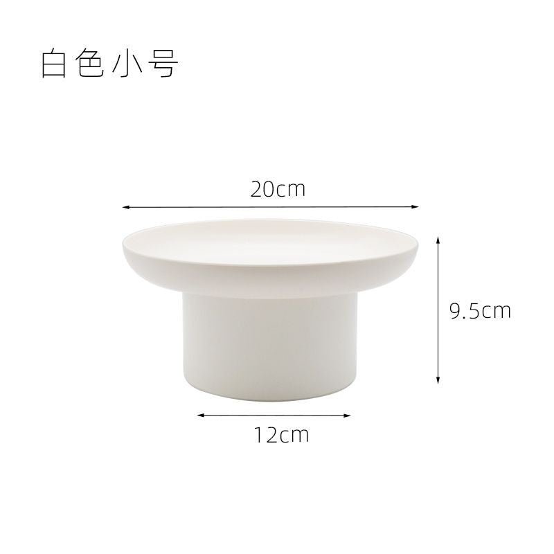 Round Black White Decorative Tray Storage Organizer ABS Tray Fruit Perfume Cosmetic Tray Home Decor Plates Simple Storage Plate - Figgostyle