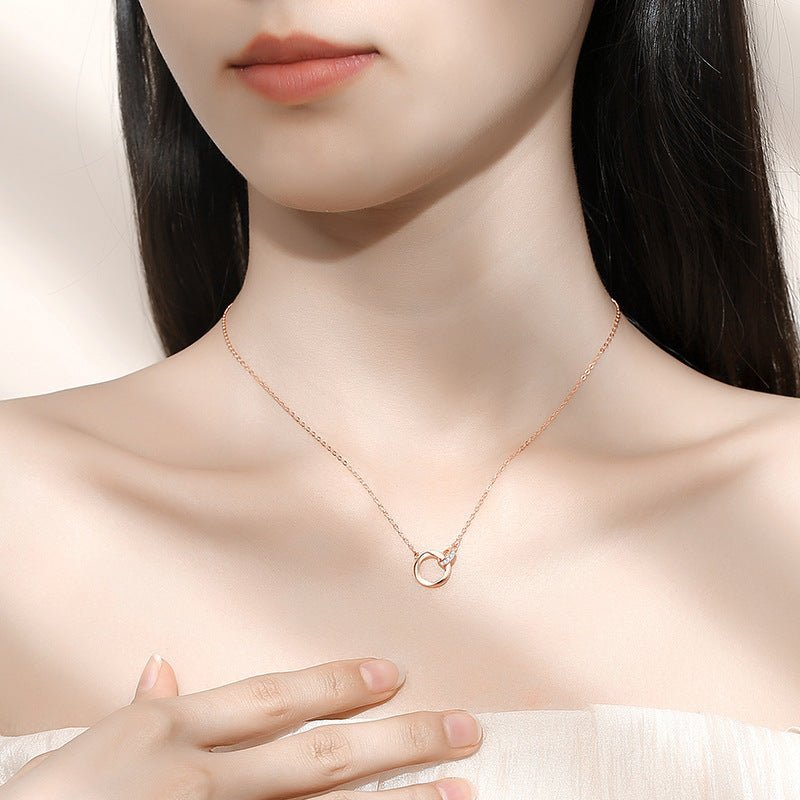 S925 Sterling Silver Mobius Double Ring Necklace - Figgostyle