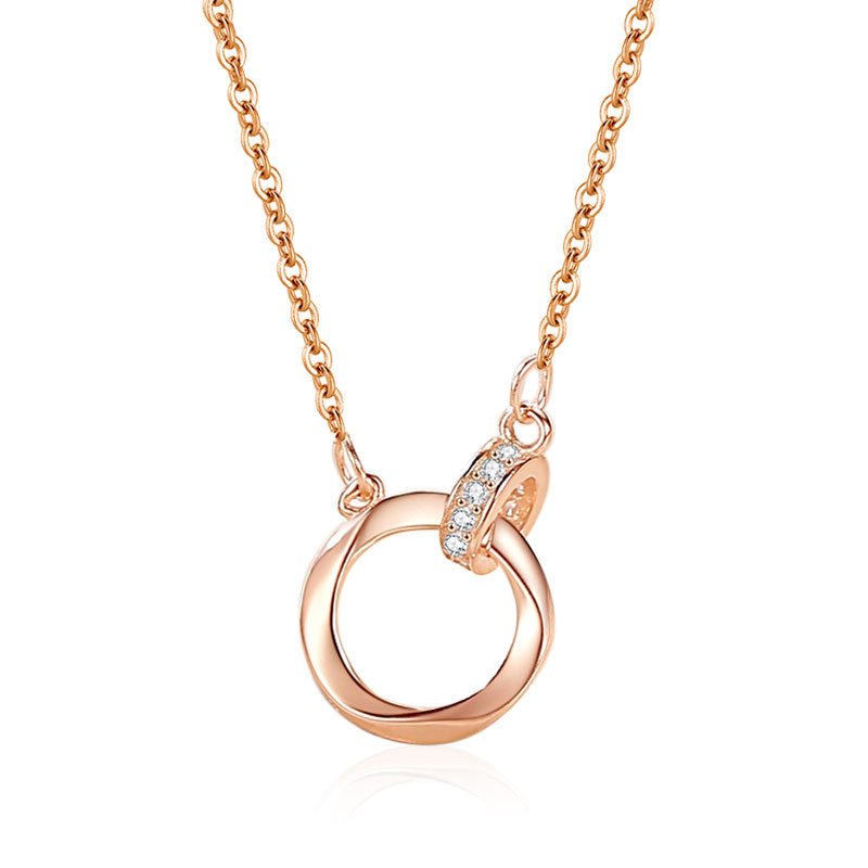 S925 Sterling Silver Mobius Double Ring Necklace - Figgostyle