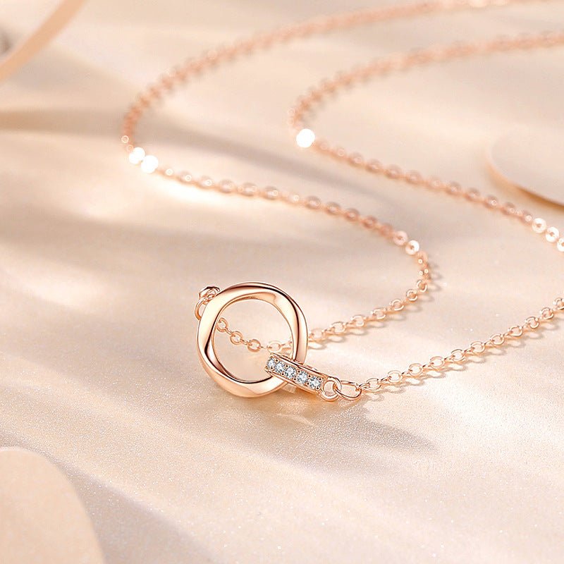 S925 Sterling Silver Mobius Double Ring Necklace - Figgostyle
