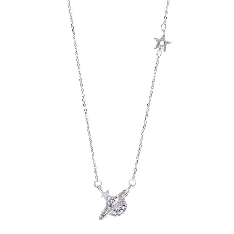 S925 Sterling Silver Saturn Necklace - Figgostyle