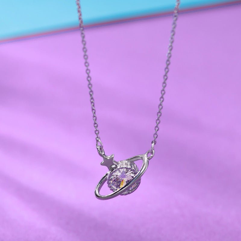 S925 Sterling Silver Saturn Necklace - Figgostyle