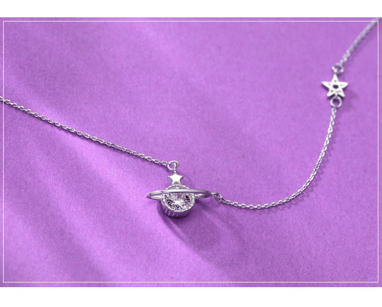 S925 Sterling Silver Saturn Necklace - Figgostyle