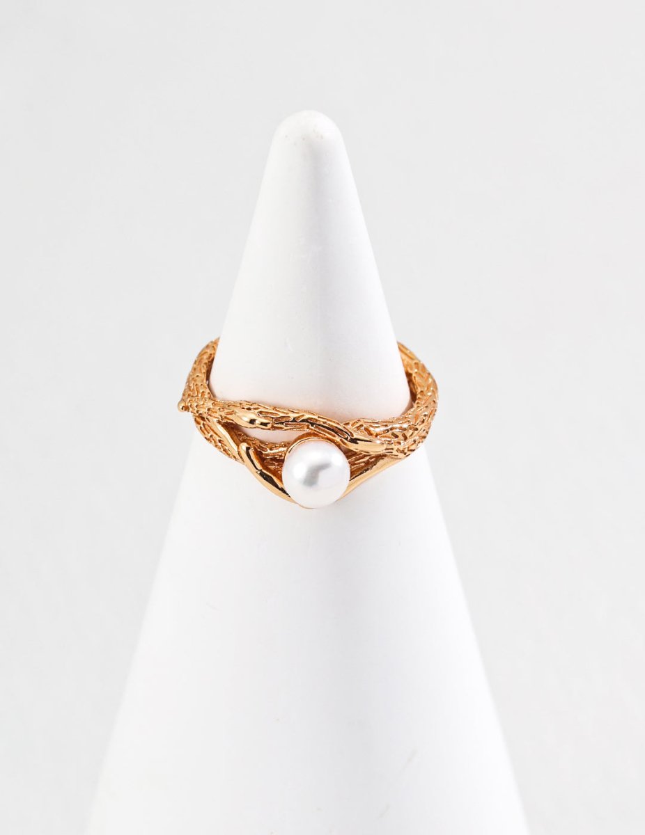S925 Sterling Silver Simple Natural Pearl Ring - Figgostyle