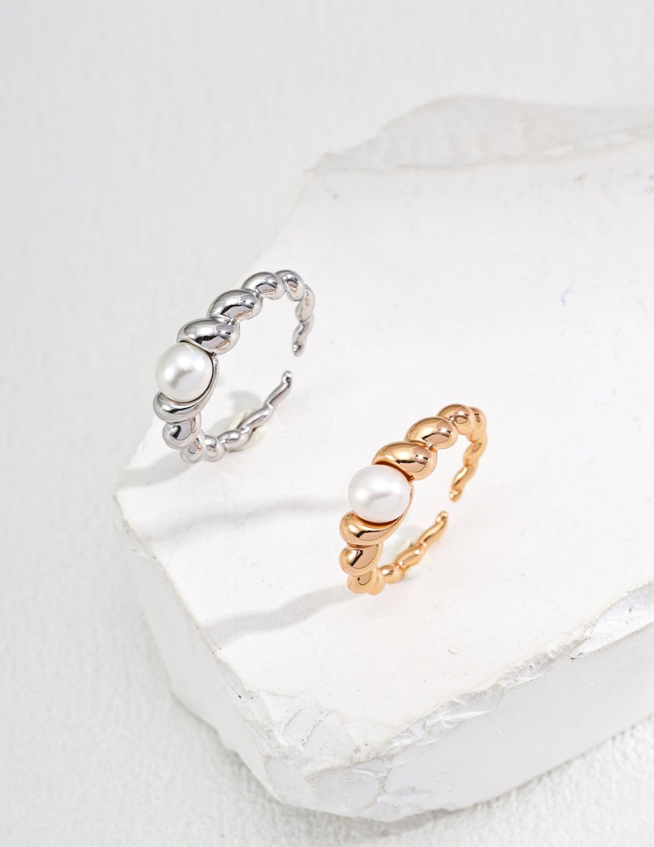 S925 Sterling Silver Simple Natural Pearl Ring - Figgostyle