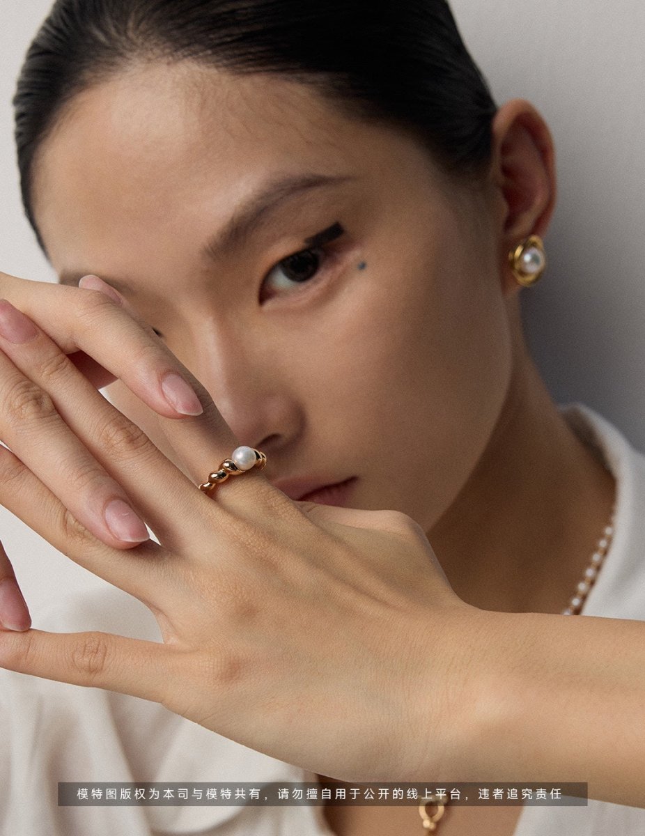 S925 Sterling Silver Simple Natural Pearl Ring - Figgostyle