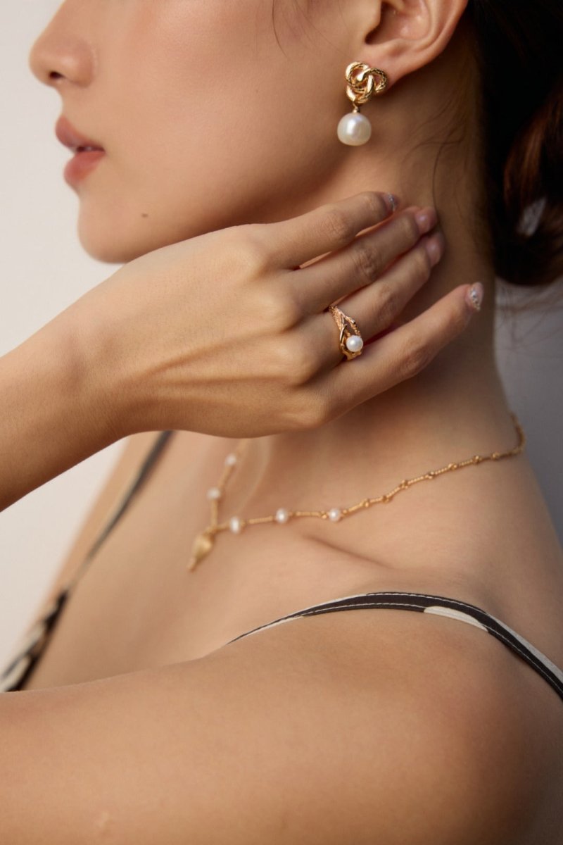 S925 Sterling Silver Simple Natural Pearl Ring - Figgostyle