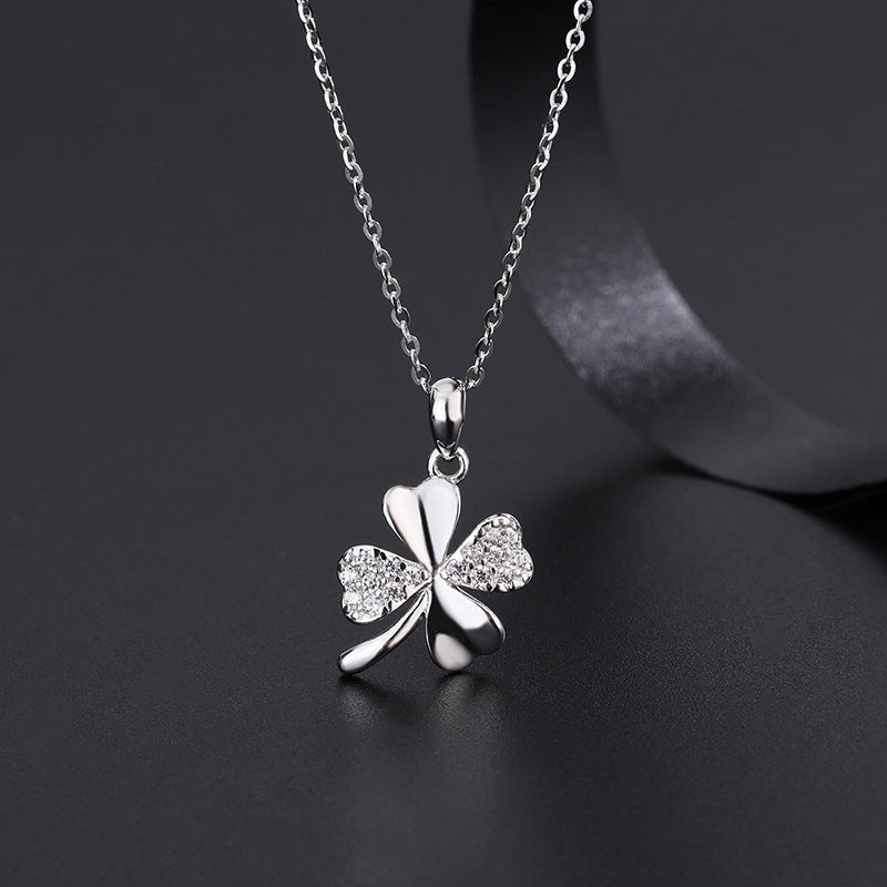 S999 Sterling Silver Four - Leaf Clover Lucky Necklace - Figgostyle