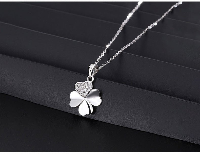 S999 Sterling Silver Four - Leaf Clover Lucky Necklace - Figgostyle