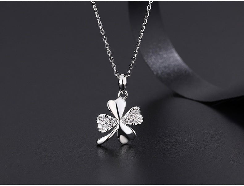 S999 Sterling Silver Four - Leaf Clover Lucky Necklace - Figgostyle
