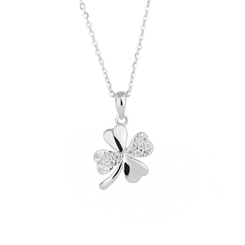 S999 Sterling Silver Four - Leaf Clover Lucky Necklace - Figgostyle