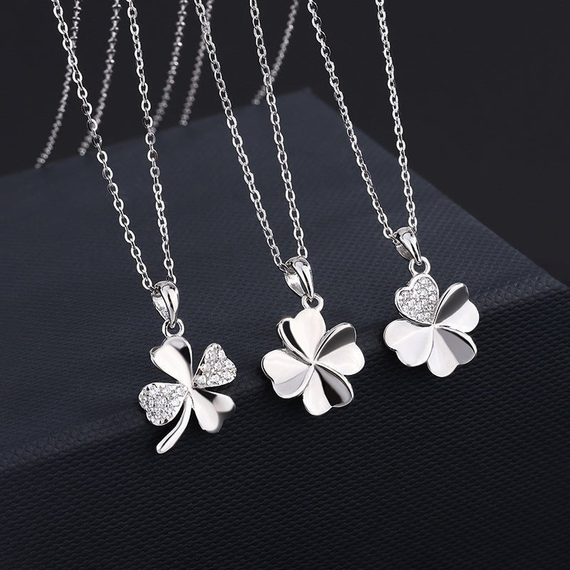 S999 Sterling Silver Four - Leaf Clover Lucky Necklace - Figgostyle