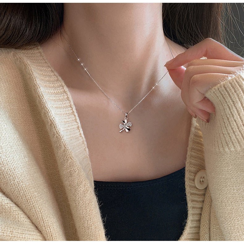 S999 Sterling Silver Four - Leaf Clover Lucky Necklace - Figgostyle