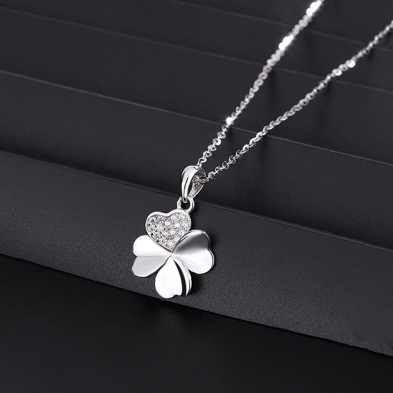 S999 Sterling Silver Four - Leaf Clover Lucky Necklace - Figgostyle